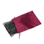 Printed Satin Jewelry Pouch Satin Hair Shoe Dust Clutch Cosmetic Bag With Tassel For Packing