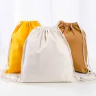 Bag Cotton Bag Bag Custom 100% Recyclable Cotton Canvas Drawstring Bag Cloth Drawstring Pouch Bag With Printed Logo