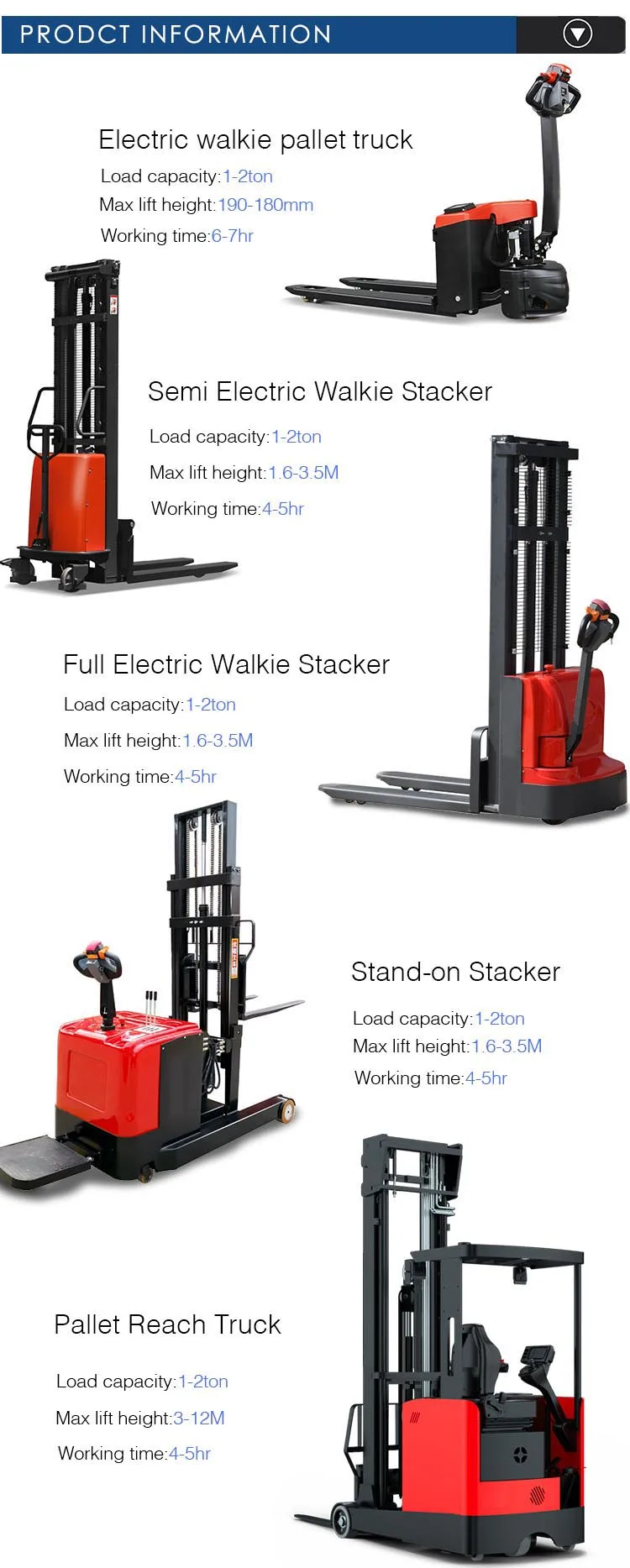 Ton Electric Stacker Truck M Higher Electric Stacker All Electric