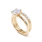 Gold Rings Engagement Ring Gold Wedding Rings 1.5ct Engagement Ring Set For Woman