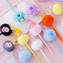 2022 Pink Feather Fluffy Ballpoint Pens Fluffy Soft Pom Pom Angel Top Ball Pen