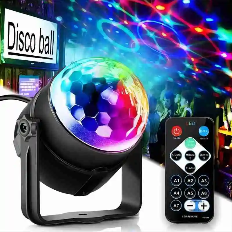 Birthday wedding flash 7 color parking lights Sound controlled remote control DJ Disco bar party stage lighting