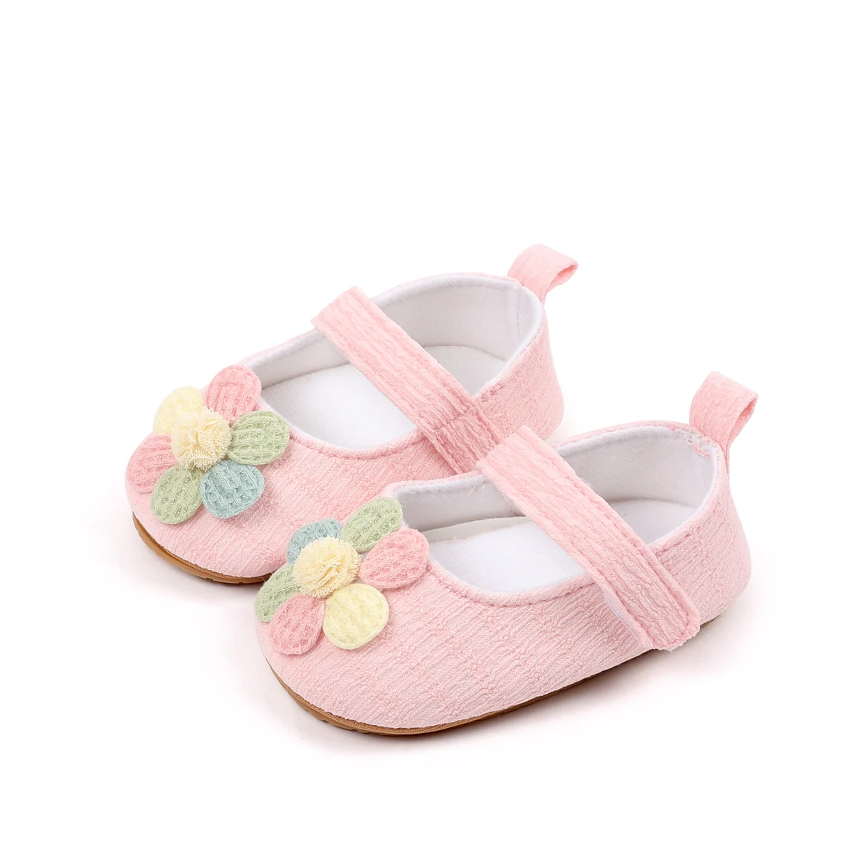 Soft TPR Outsole Colorful Flower Design Newborn Toddler Baby Girls Shoes First Walking Baby Girl Shoes supplier