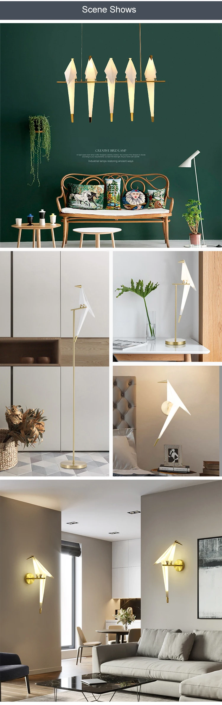 fsr815 1 creative bird series indoor decoration art frame modern led floor lamp-4