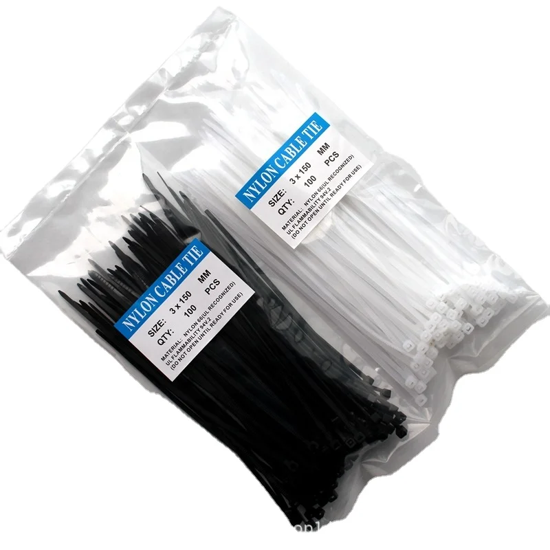 250pcs Black 4X250mm 10'' Inch Self Lock Plastic Nylon Cable Ties Zip Wire 