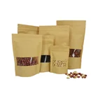 Kraft Paper Bag Custom Recyclable Kraft Paper Zipper Bag Stand Up Pouch With Window