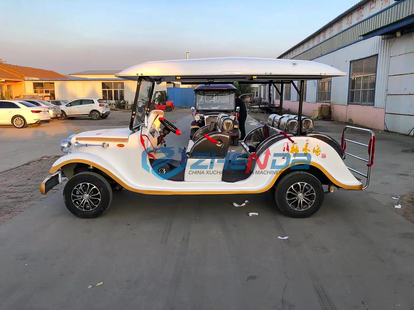 Zhenda Two Rows Electric Large Battery Golf Cars High Quality Golf