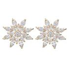 Earrings Neoglory Flower Cluster Snowflake Platinum Plated Zircon Silver Needle Stud Earrings