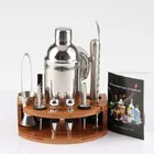 Cocktail Bar Amazon Hot Stainless Steel Cocktail Shaker Bar Tools Kit Bartender Kit Barware Set With Stand Bar Accessaries