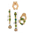 Baby Creative Beech Toy Teether Pacifier Chain New Baby Handmade Woven Rope Dummy Rope Crochet Teether
