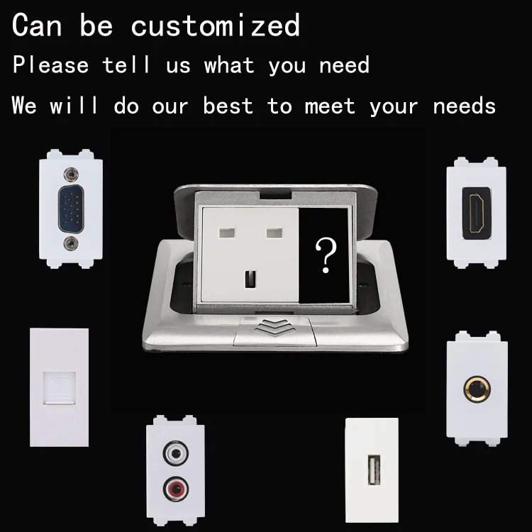 Custom copper pop-up USB charging module ground socket is embedded in the European standard power socket network floor socket