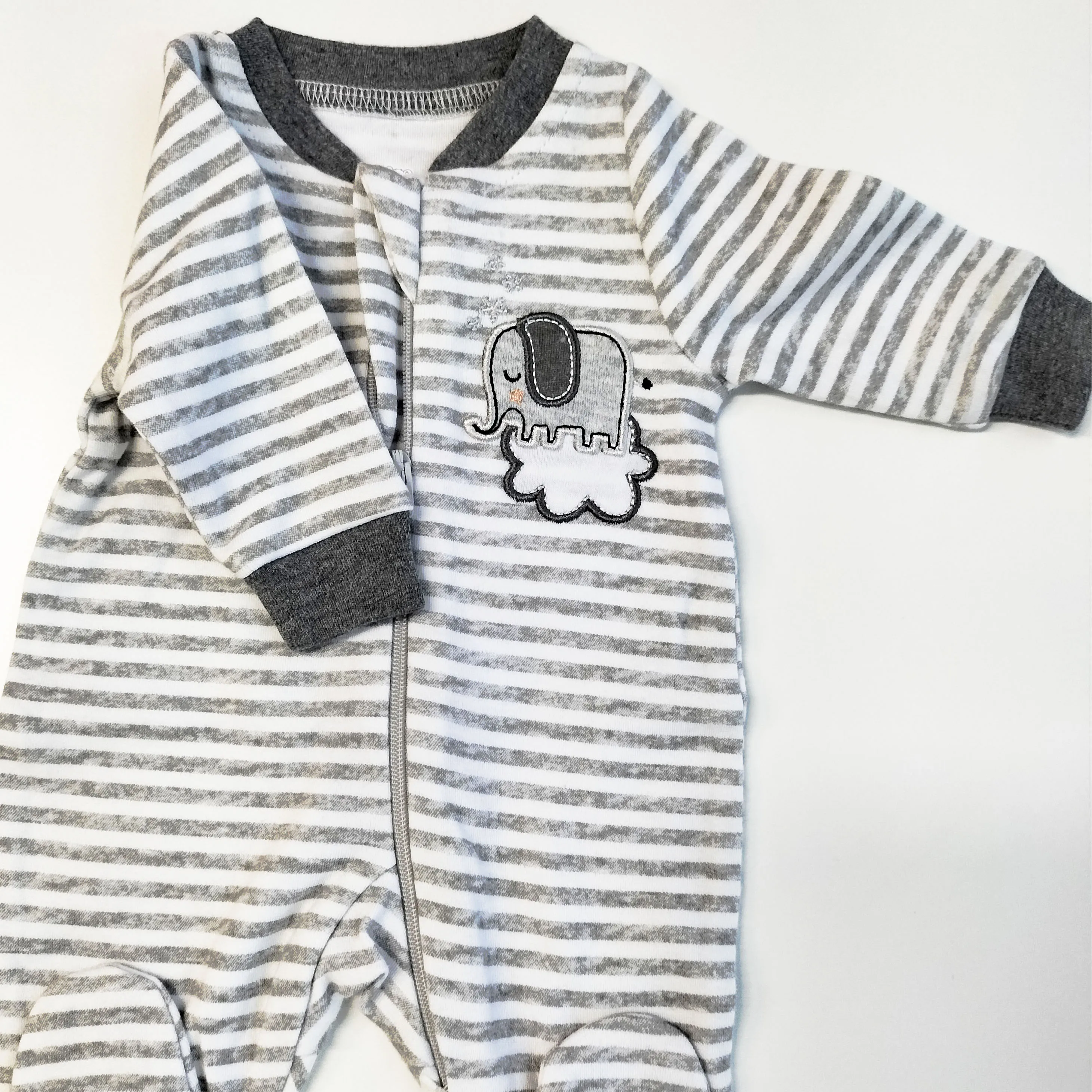 manufacturer Baby clothes romper 100% Bamboo cotton Fiber gray footed baby pajamas for toddler baby footie pajamas boy 12 months