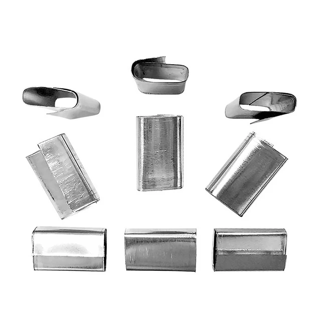 Factory wholesale Plastic Band Fastener Open Iron Sheet Steel Buckle for PP Strap belt Galvanized Metal Seal
