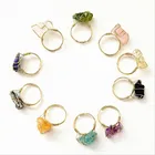 Amethyst Ring Fashion Natural Irregular Rough Crystal Stone Winding Amethyst Ring