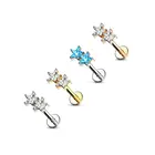 Star Ear Studs Twin Star CZ Lip Labret Conch Tragus Helix Ear Cartilage Studs Body Piercing Jewelry