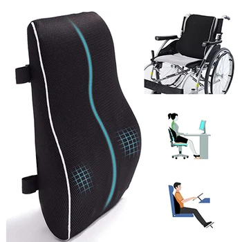 Lumbar Support for Office Chair Memory Foam Back Cushion for Back Pain Relief Improve Posture - Large Back Pillow for Car