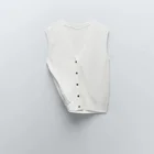 Vest Women Woman Custom Sleeveless Cardigan Sweater Vest Women V Neck Woman Knitted Vest