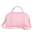 Bag Pink Duffle Bag Wholesale Personalized Monogram Oversize Natural Canvas Solid Pink Duffle Bag