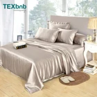 Set Bedding TEXbnb Soft 100% Mulbery Silk Bedsheets Set With Pillowcase Luxury Silk Bedding Set