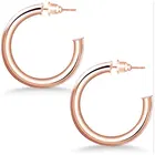 Gold Plated Earrings 14K Gold Plated Colored Lightweight Chunky Open Hoops Gold Hoop Earrings For Women