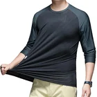 Round-neck T-shirt Sell Well New Type Two-color Stitching Men's Round-neck Long Sleeve Pullover T-shirt