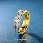 Cubic Zirconia Ring Gold-Plated Pave Cubic Zirconia Ring Wedding Sparkle Ring