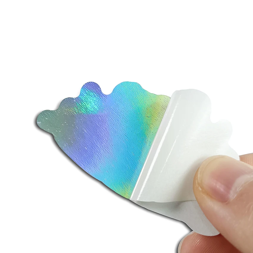 Custom Rainbow laser labels cartoon waterproof sticker logo Adhesive label printing holographic vinyl die cut sticker
