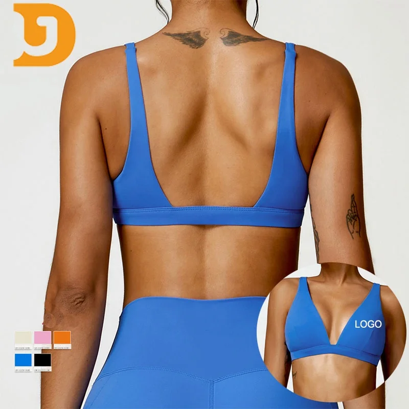 Wholesale Gym Sportswear Women Custom Sexy Sports Bras Yoga Supportive Active Sports Bra Top Fitness Plain Color