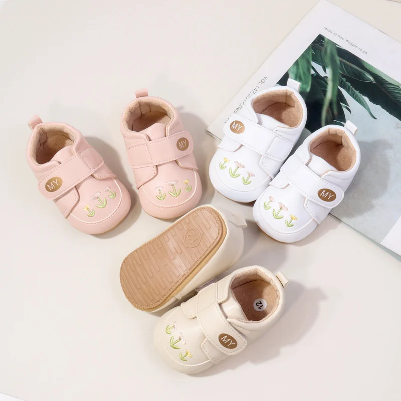 Wholesale Hook&loop Design Baby Toddler Walking Shoes Ant-slip TPR Outsole Baby Walking Shoees manufacture