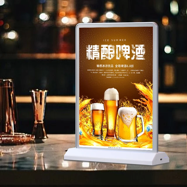 Double-sided A4 table place milk tea shop billboard L-shaped T-shaped table sign rack