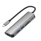 Wholesale Spot Six-in-one Full Function Superb Debut USB C HUB 1000Mbps Wired Ethemet Six-port Hub