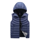 Winter Wholesale Multi Pocket Cotton Padded Vest For Men With Detachable Hood