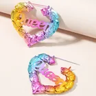 Large Womens Bamboo Earrings Gold Hoop Hip-Hop Big Ladies Circle Hoops Bling Multi Color
