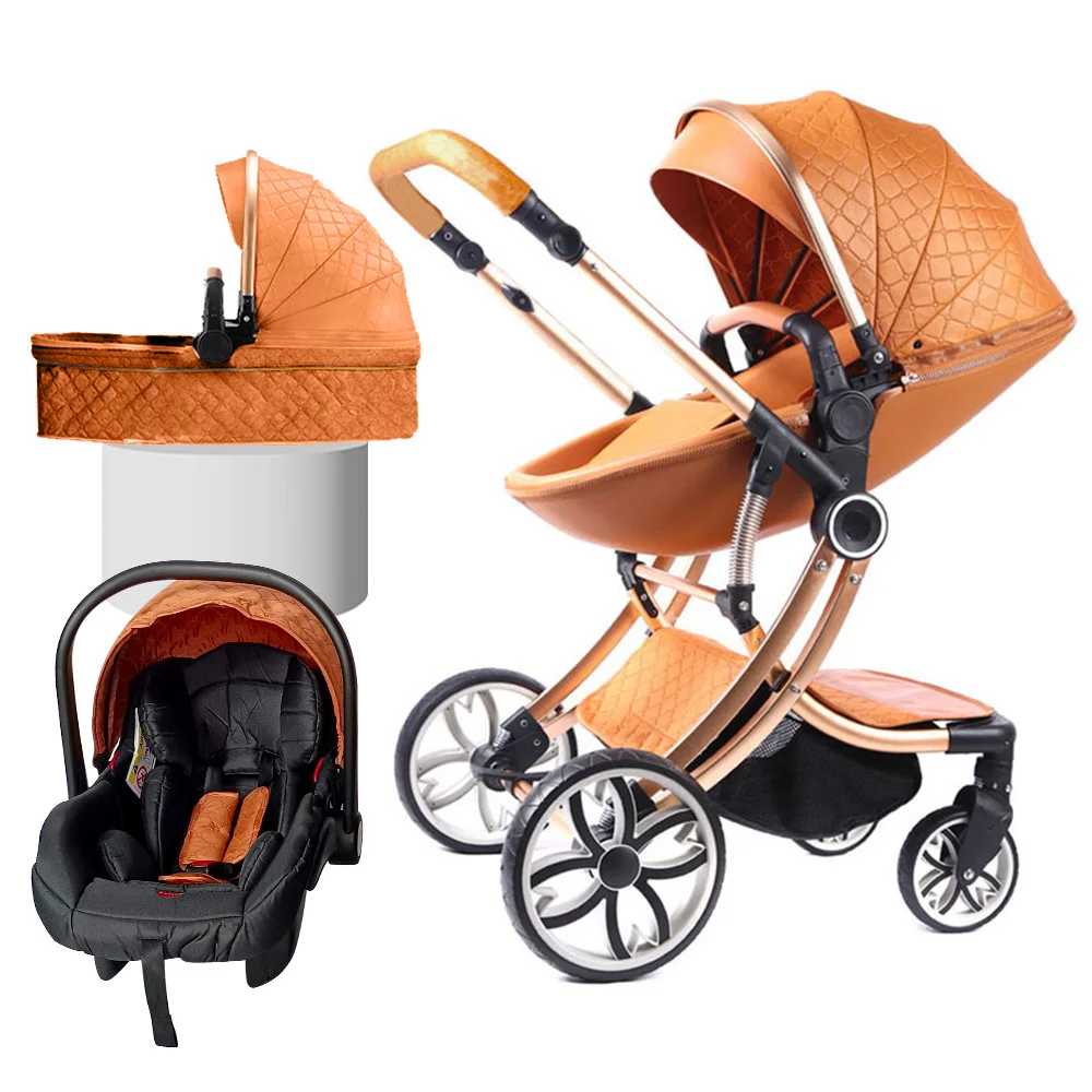 Coches Para Bebes. EN1888 Stroller Baby 3 In 1 Pushchair Luxury Foldable Baby Stroller Pram 3 In 1 With Car Seat