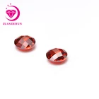 Stone Hotsale Fashionable Round Double Checkerboard Garnet Color Gem Stone High Quality Cut For Sale