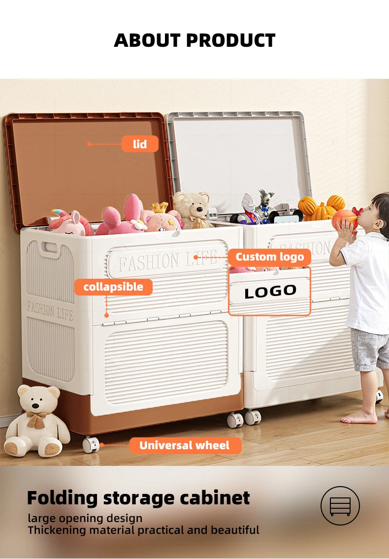 Wannuo Clothing/Bedding Storage Box Foldable Plastic Storage Box Visible Plastic Storage Box with Universal Wheels manufacture