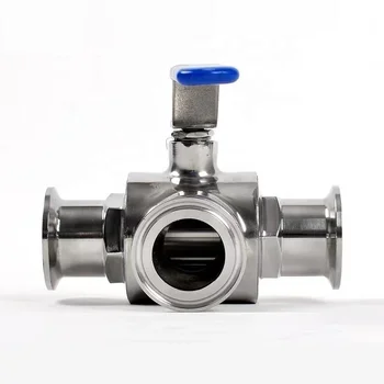 Sanitary 304/316L Threaded 3-Way Ball Valve,  Double/Single, High-Quality, Direct Mounting