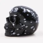 Obsidian Skulls Wholesale Natural Gemstone Folk Crafts Hand Carved Crystal Quartz Snowflake Obsidian Skulls