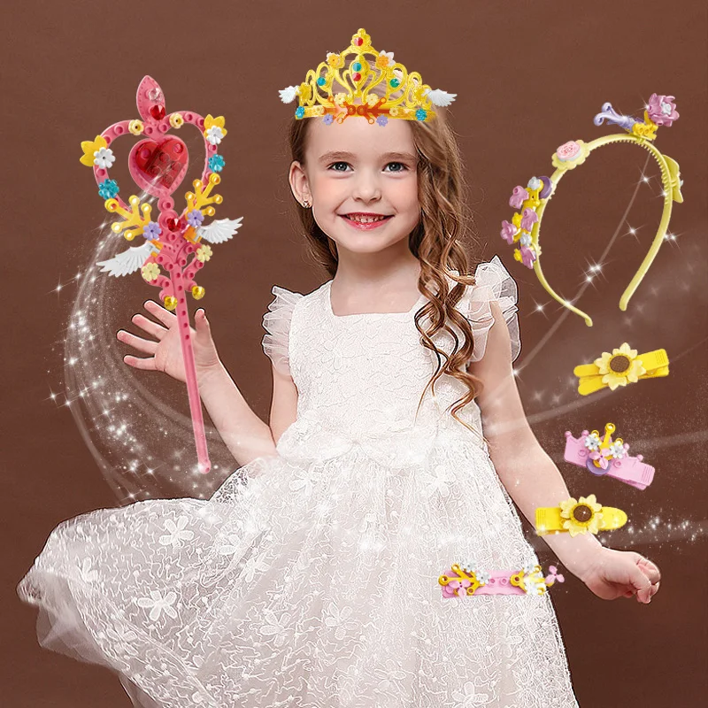 product 2023 new christmas gift girl plastic princess magic wand bricks toys 27pcs building blocks set for kids-55