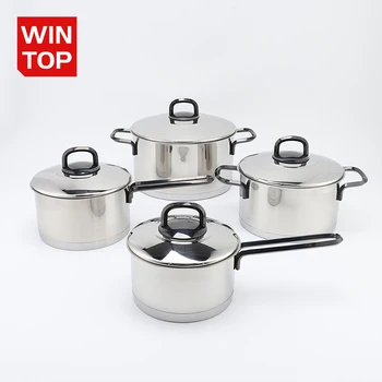 8 pcs stainless steel soup pot sauce pan stock pot cooking pot cookware sets