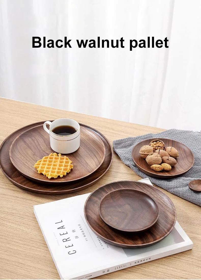 Modern Style Small Wooden Tray for Food Sustainable Hotel Plate Dish for Parties