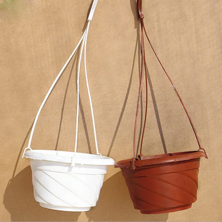 AAA345 Home Durable Plant Garden Supplies Plastic Hook Horticulture Flower Pots Round Succulents Hanging Flowerpot