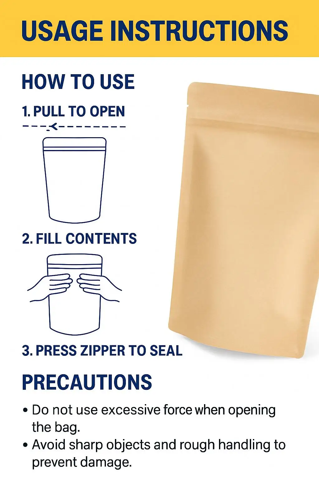 Eco-Friendly Resealable Kraft Paper Coffee Bag with Custom Logo for Ground Coffee and Tea Leaves - detail 7