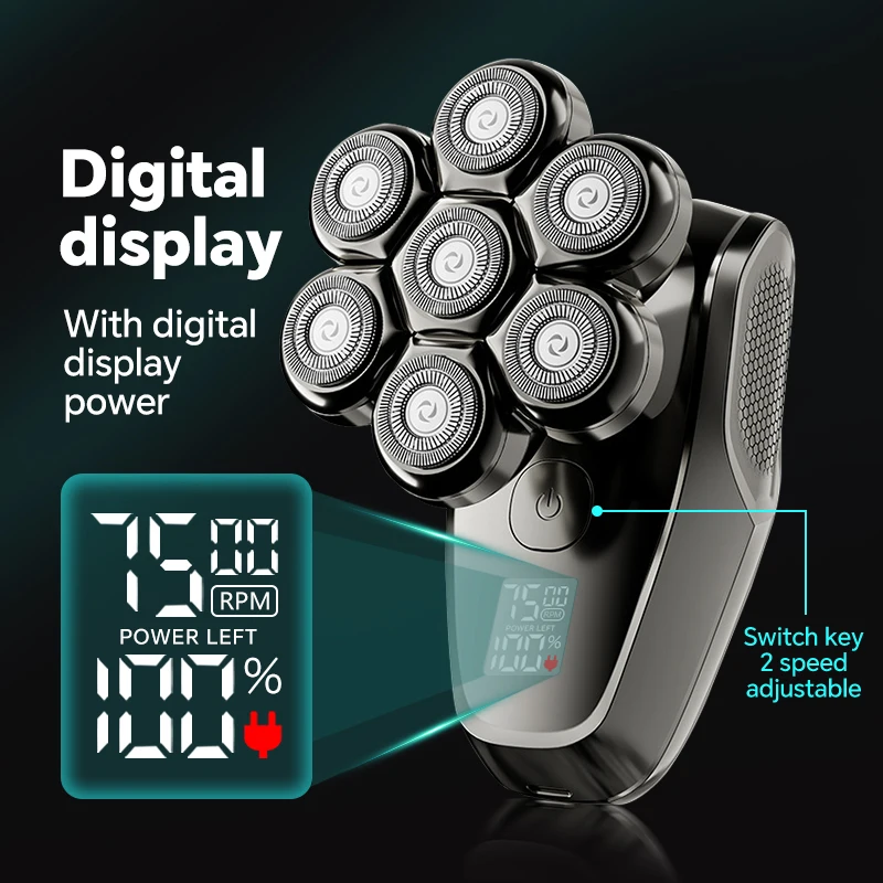 Men's 5-in-1 Rechargeable Electric Shaver with Seven Shaving Heads Self-Use Digital Display Shaving Machine for Household Use supplier