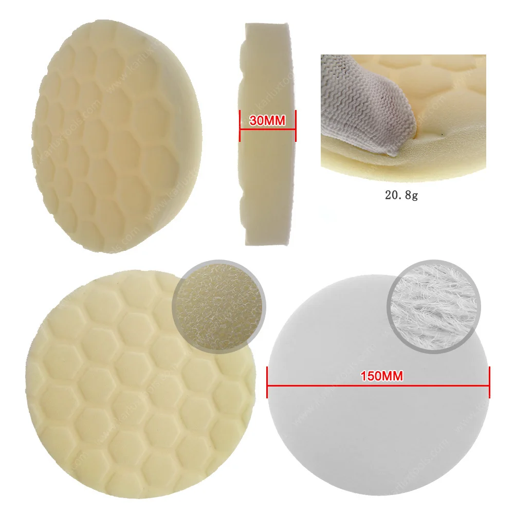 6 Inch Polishing Pad 6'' Orbital Buffer Pad Foam Polish Pad For