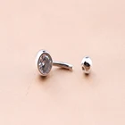 Belly Ring Belly Piercing Ring 925 Sterling Silver Crystal Bezel Set Belly Button Ring Navel Piercing Body Jewelry
