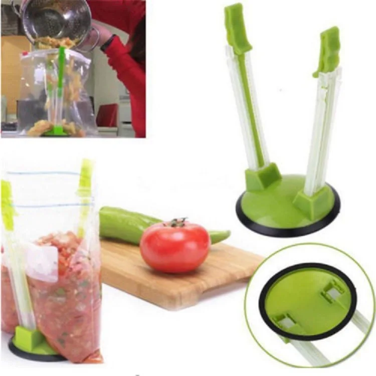 Kitchen Hands Free Ziplock Bag Holder Baggy Rack Holder Food Sandwich