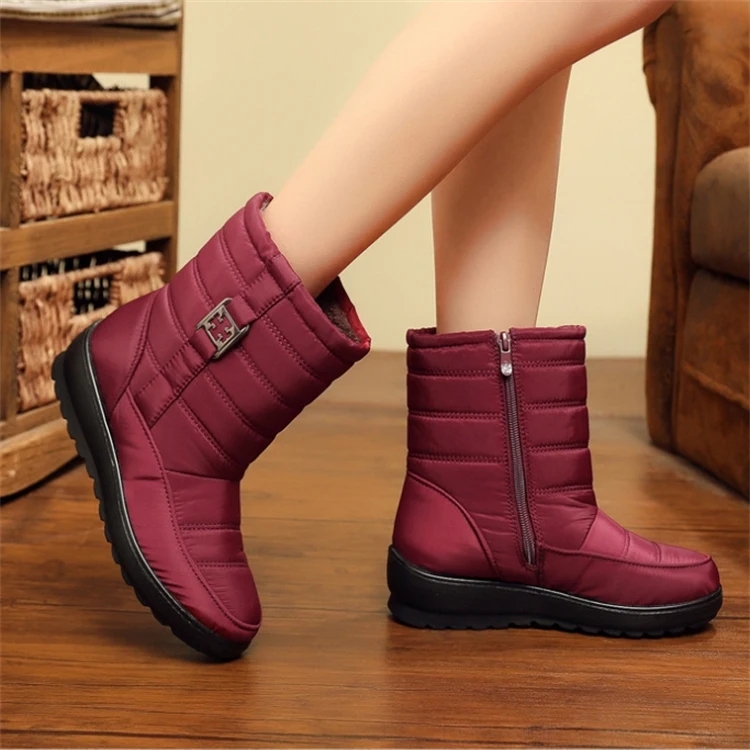 Manufacturer Waterproof non-slip Outdoor walking Winter Snow Warm Ankle Boots for Women