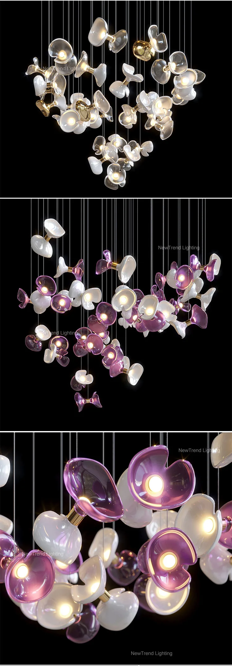 CPL-353 Contemporary Indoor Decoration Hotel Villa Staircase Custom art center Led Chandelier Light supplier