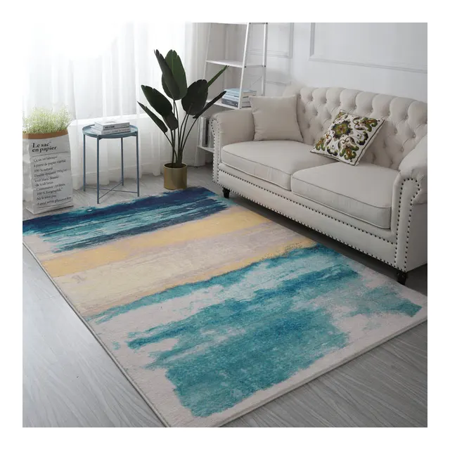 Turkey imported American light luxury carpet modern simple grey living room coffee table carpet Nordic bedroom bed rug